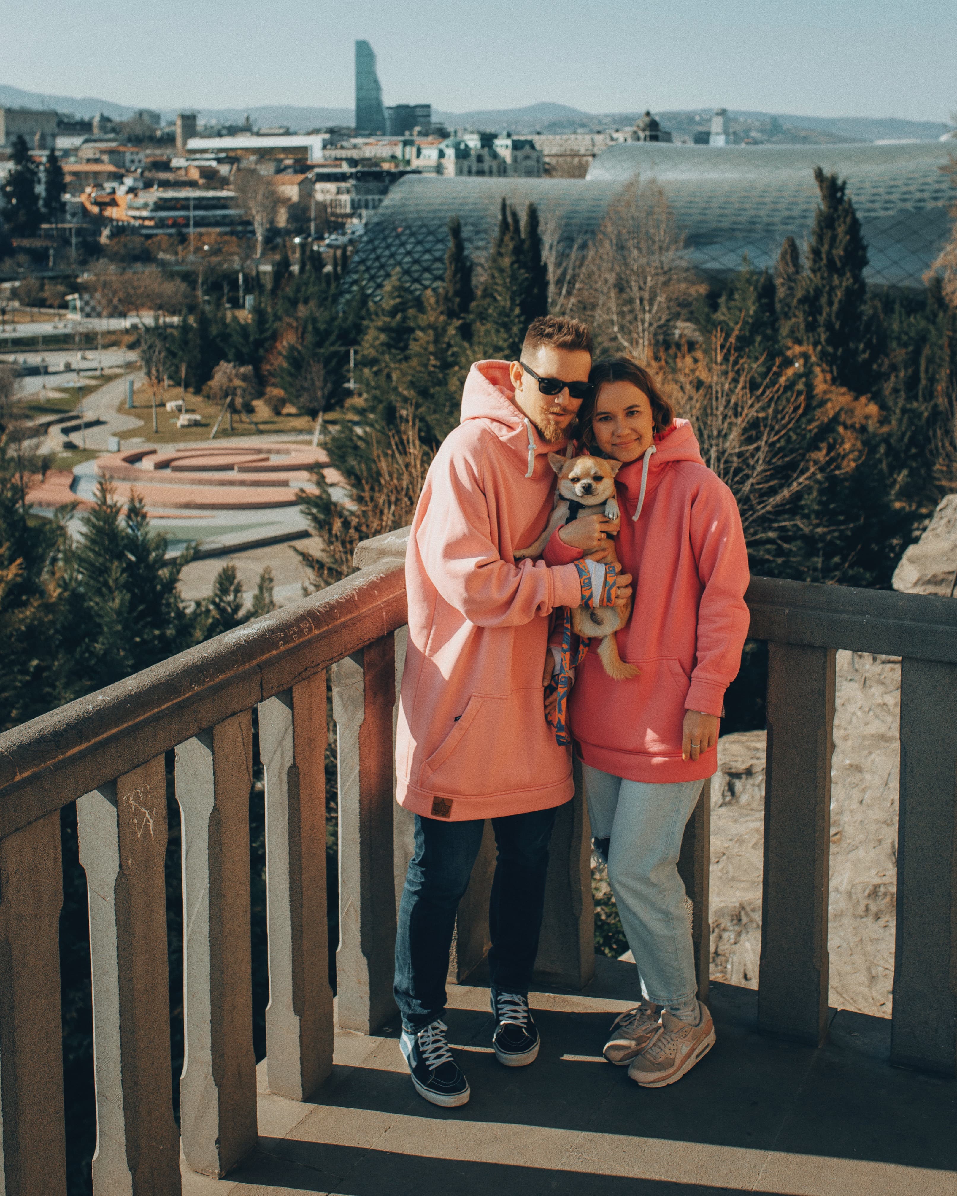 Alexander, Marina, and their dog, Sherry